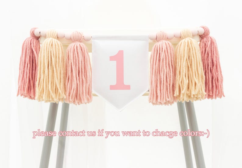 Pink Tassel High Chair Banner: First Birthday Decor image 6