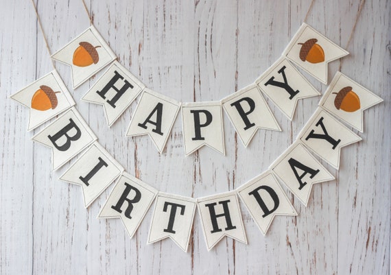 Happy Birthday Personalized Banner Rustic Birthday Fall Etsy