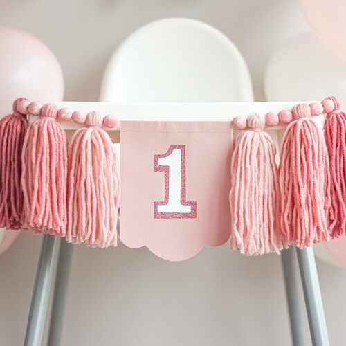 Daisy Pink 1st Birthday High Chair Banner ONE Banner Daisy Etsy Canada