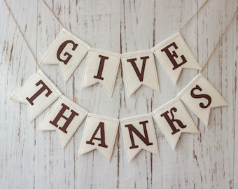 Give Thanks Banner: Fall Thanksgiving Cotton Garland
