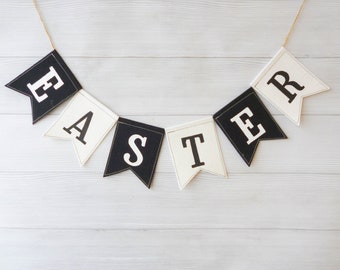 Easter Linen Banner: He Is Risen Spring Decor