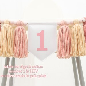 Pink Tassel High Chair Banner: First Birthday Decor image 4