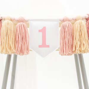 Pink Tassel High Chair Banner: First Birthday Decor image 3