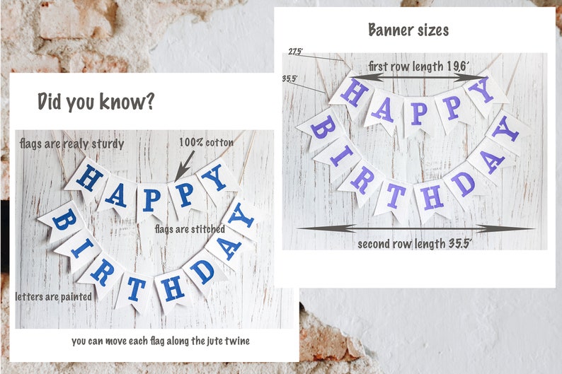 Happy Birthday Banner Fabric Baby Name Birthday Banner Etsy