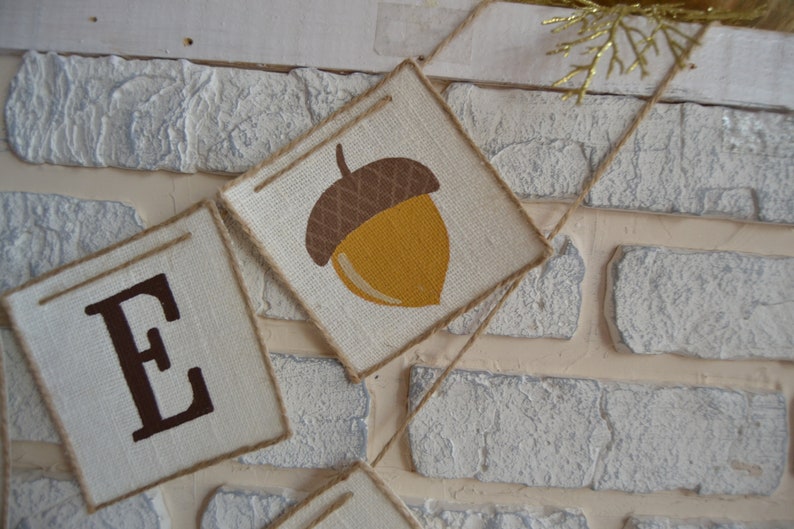 Thanksgiving banner fall decoration Thanksgiving decoration fall burlap banner Happy turkey day autumn bunting Thankful garland fall decor image 7