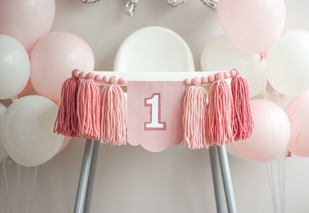 First Year Down Birthday, High Chair Banner 1st Birthday Girl, One Year