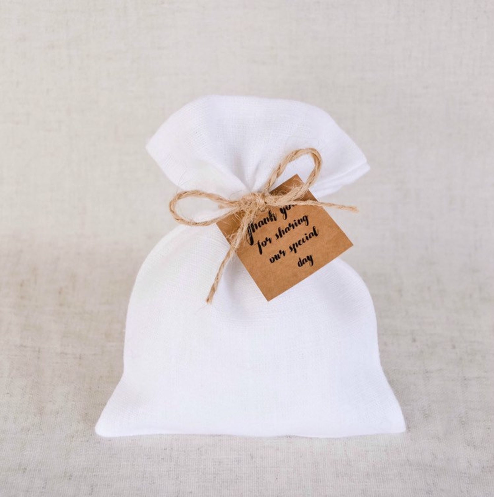 Wedding Gift Bags Linen Favor Bags White Linen Bags Small Etsy