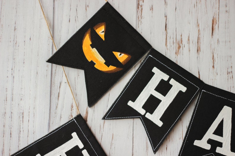 Happy Halloween decoration garland Halloween banner Happy Halloween garland Halloween decoration outdoor Vintage halloween decor image 3