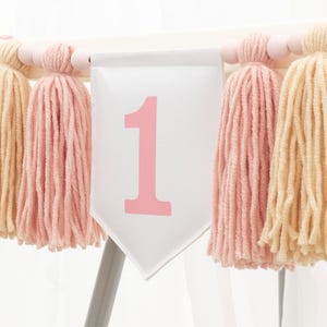 Pink Tassel High Chair Banner: First Birthday Decor image 2
