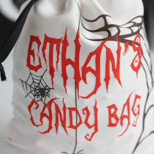 Halloween Pumpkin Satin Bag, Trick Or Treat Silk Bag, Custom Satin Bag, Personalized bag, Halloween MakeUp Bag, Halloween Treat Bag image 6