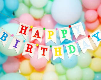 Custom Fabric Birthday Banner: Reusable Rainbow Party Decor