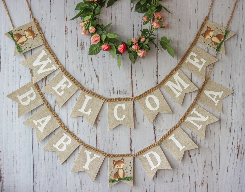Baby Banner Baby Shower Banner Burlap Banner Etsy