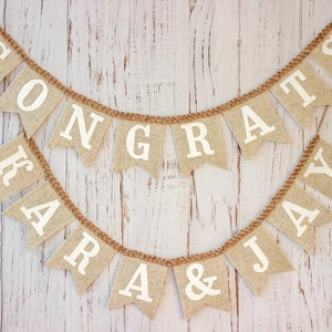 Congrats burlap banner Newlyweds banner wedding signs Just married banner burlap Mr and Mrs sign wedding decorations Sweetheart table custom