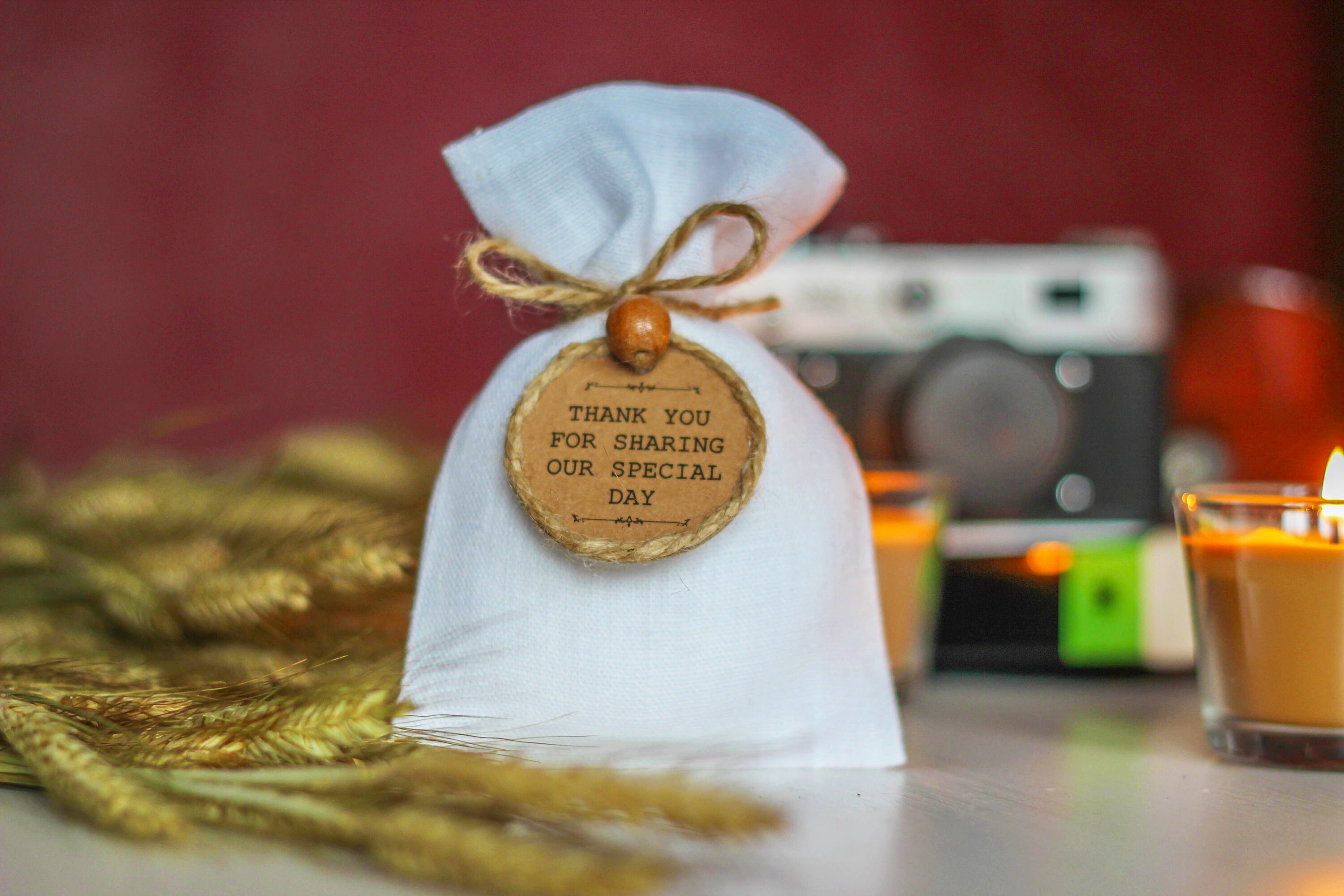 Linen favor bags Burlap wedding favor bag White wedding bags Etsy