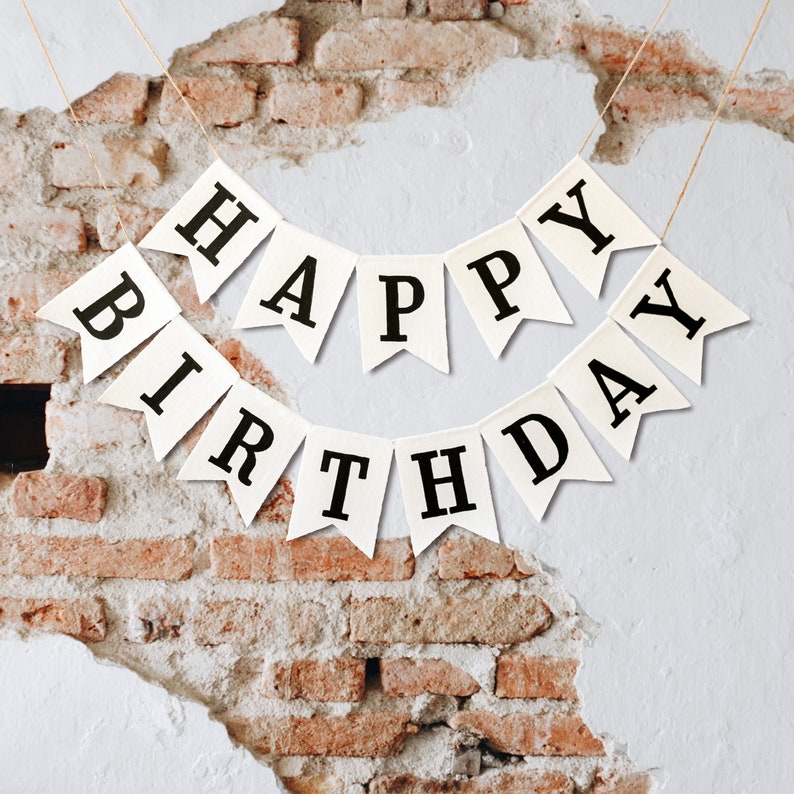 Happy Birthday Banner Fabric Baby Name Birthday Banner Etsy