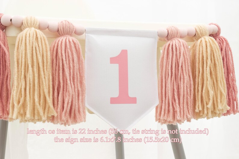 Pink Tassel High Chair Banner: First Birthday Decor image 5