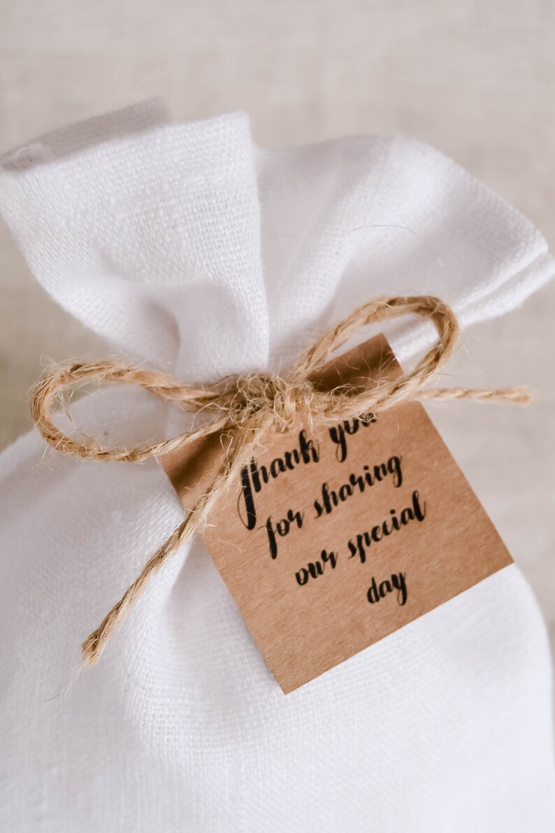 Wedding Gift Bags Linen Favor Bags White Linen Bags Small Etsy