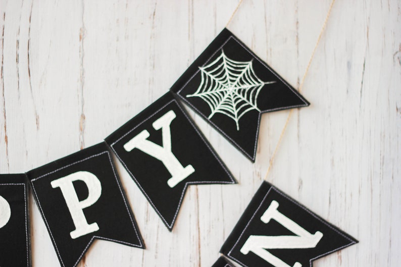 Happy halloween decoration Fall decorations halloween banner Halloween party garland Halloween garland trick or treat Kids halloween bunting image 3