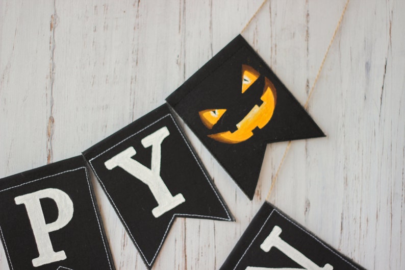 Happy Halloween decoration garland Halloween banner Happy Halloween garland Halloween decoration outdoor Vintage halloween decor image 4