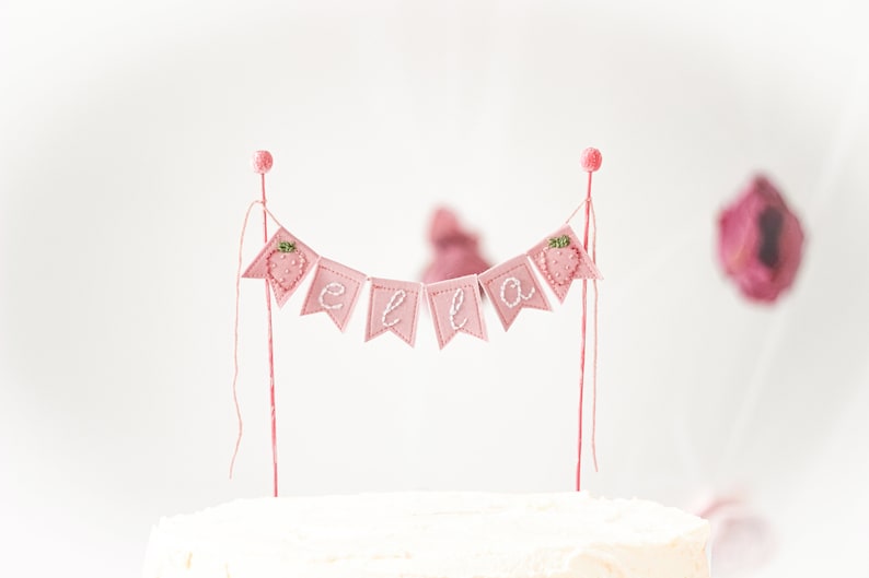 Berry 1st Birthday Name Cake Topper