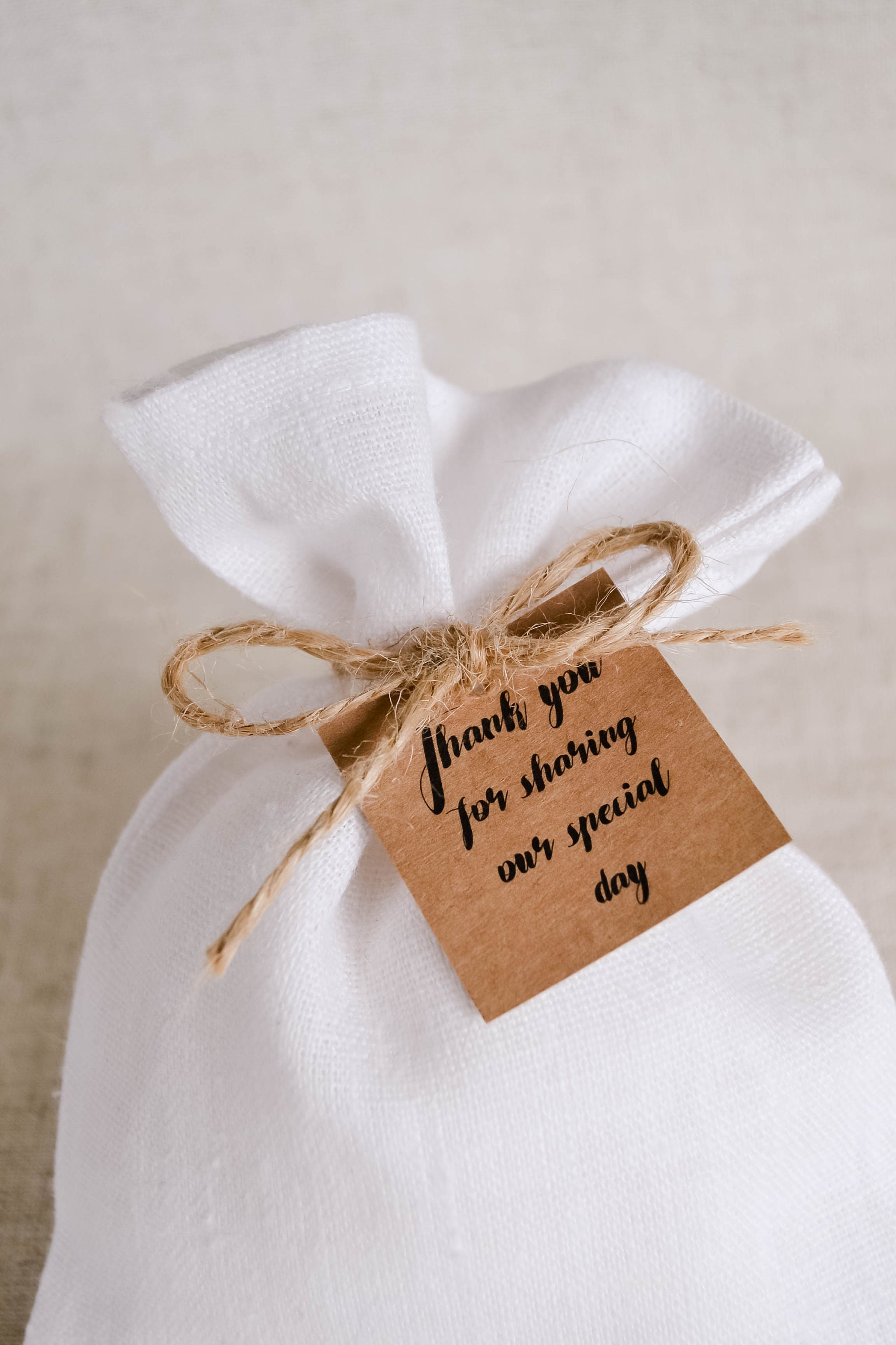 Wedding gift bags Linen favor bags White linen bags Small Etsy
