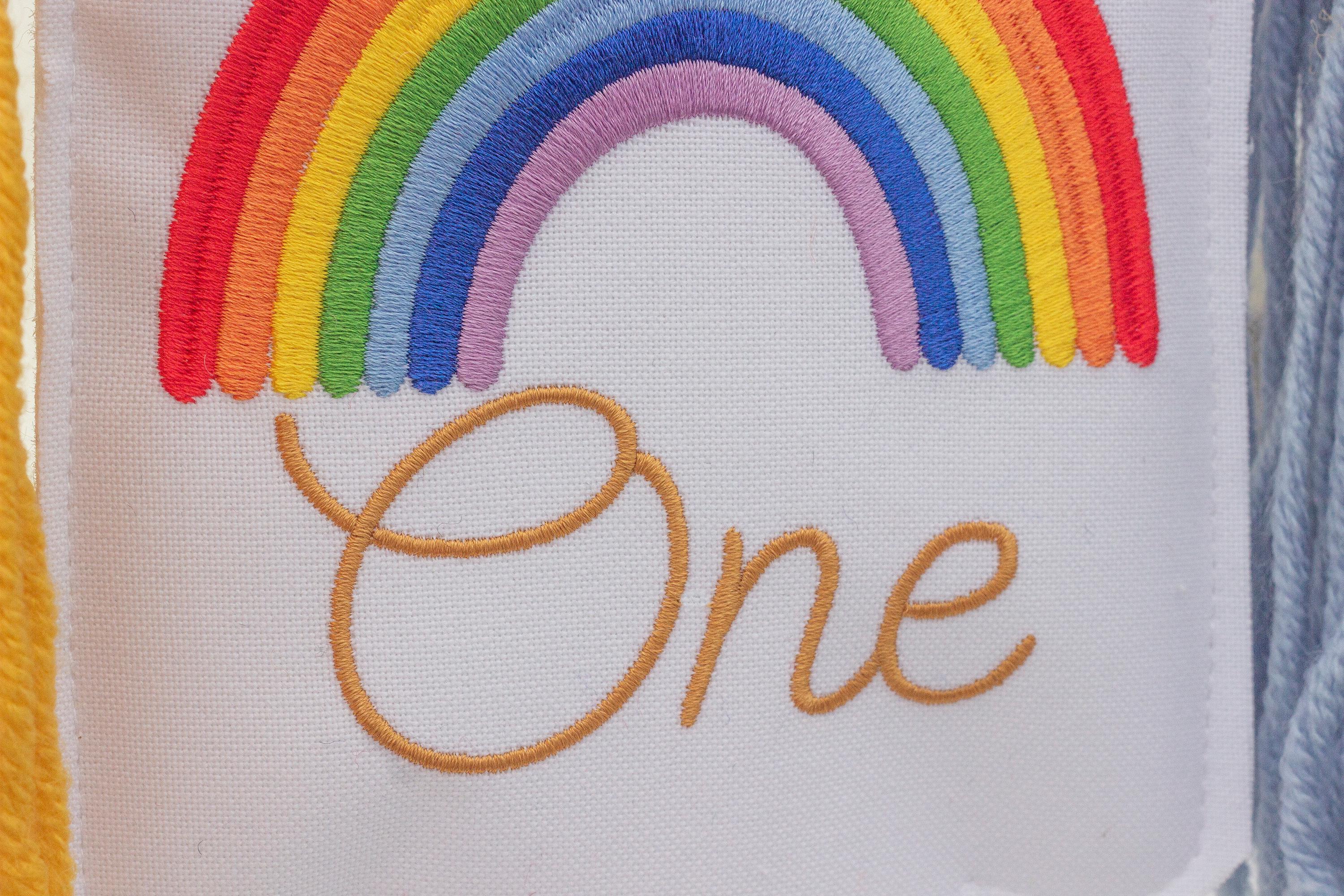 Bohemian Rainbow 1st Birthday High Chair Banner - 80 Inch Neutral Girl Photo Prop & Party Decor