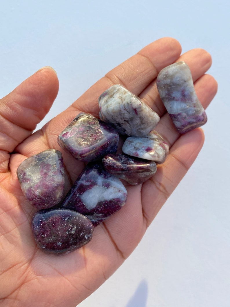 Palm Stone Tumbled Pink Tourmaline in Quartz Love Stones Polished Gemstone Heart Pocket Stones Heart Crystals Heart Chakra
