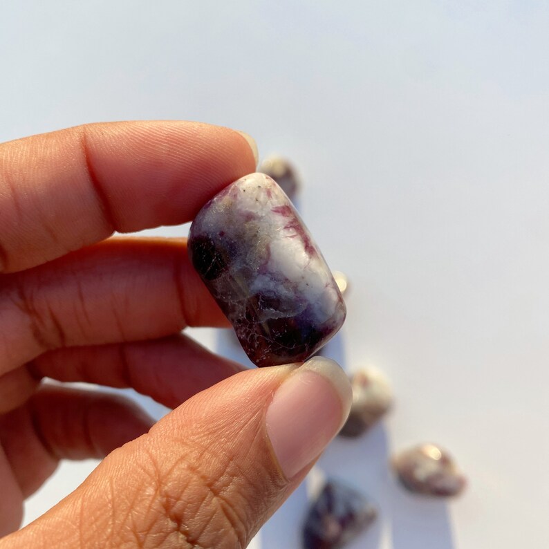 Palm Stone Tumbled Pink Tourmaline in Quartz Love Stones Polished Gemstone Heart Pocket Stones Heart Crystals Heart Chakra