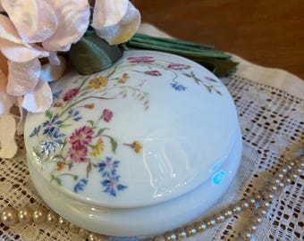 Vintage Covered Vanity Dish | Limoges Porcelain| Rochard | France