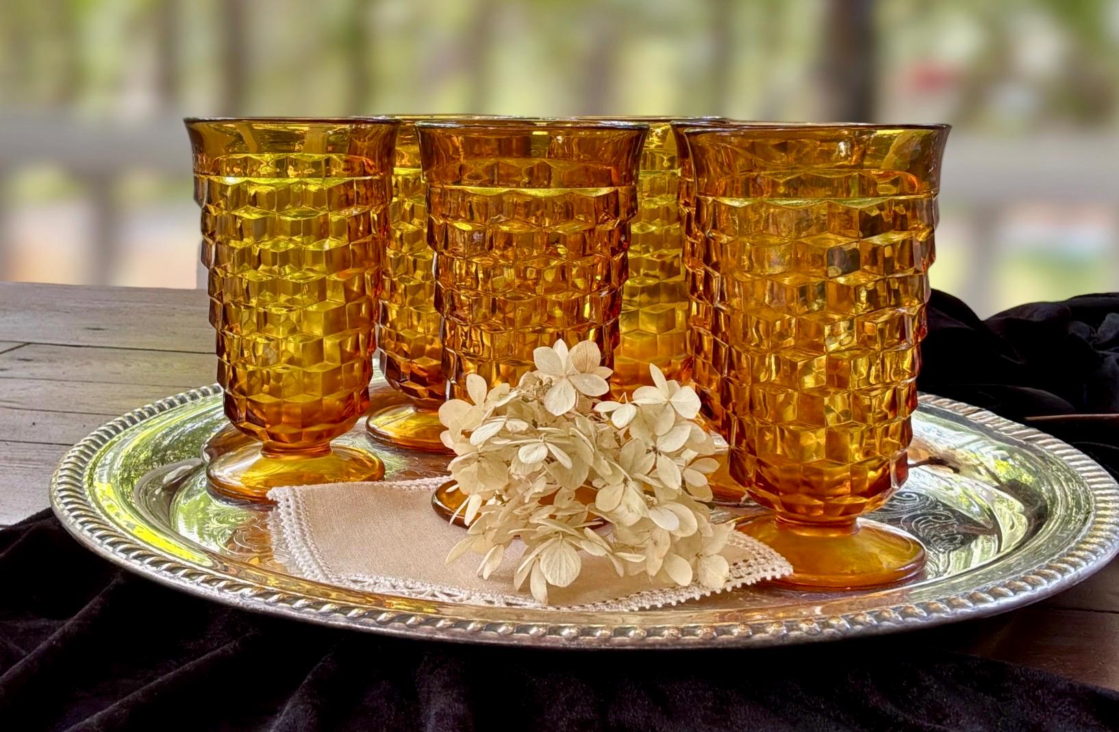 Indiana Glass White Hall Glasses - Etsy