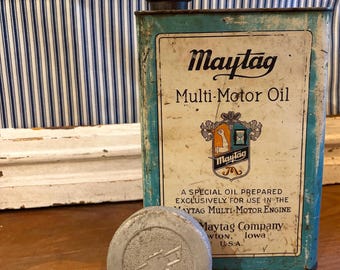 Vintage Maytag Multi Motor Oil Tin | The Maytag Company | Mid - Century | USA