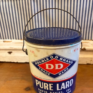 Vintage Double D Brand Pure Lard Tin | David Davies Kitchen | Decor