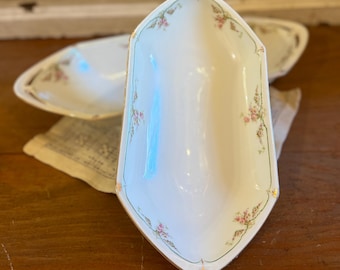 Vintage Two-piece Porcelain Dish Set | Flowers | Habsburg China | Austria
