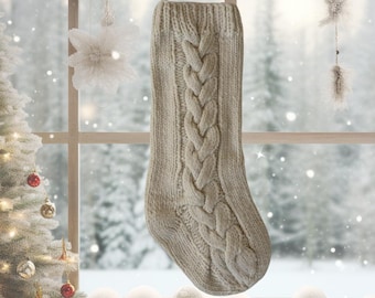 Zopfmuster Weihnachtsstrumpf Strickmuster: Chunky Yarn (PDF Pattern)