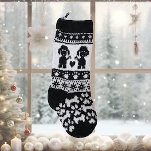 Patrón de tejido para medias navideñas de perro: Decoración navideña Fair Isle para mascotas (patrón PDF)