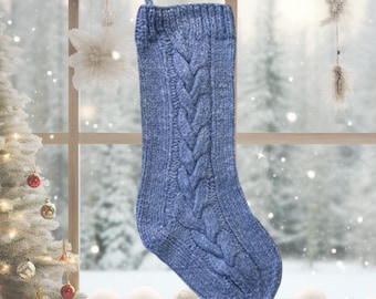 Zopfmuster Weihnachtsstrumpf Strick-Muster (PDF Download)
