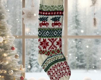 Weihnachts-Lastwagen-Strumpf Strickmuster (PDF-Muster)