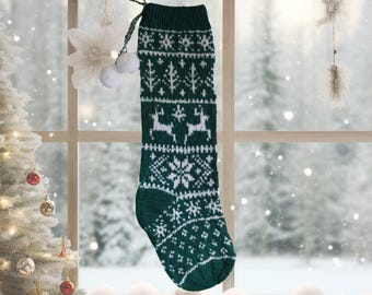 Rentier-Weihnachtsstrumpf-Strickmuster: Fair Isle Holiday Decor (PDF-Muster)