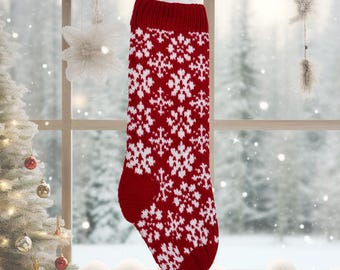 Fair Isle Weihnachtsstrumpf-Strickmuster: Nordisches Blumenmuster (PDF Pattern