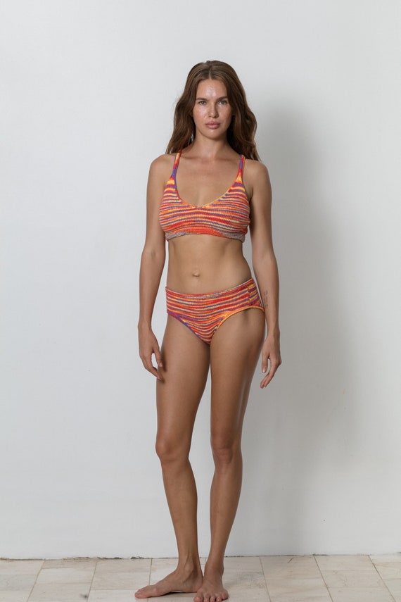 SOMEWHEREBUTTER ■ Handmade Stripe Knit Bikini ビキニ MUSINSA | SOMEWHEREBUTTER Handmade Stripe Knit Bikini - Blue