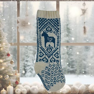 Modello per calza di Natale a forma di cavallo Dala: decorazioni natalizie scandinave (modello PDF)