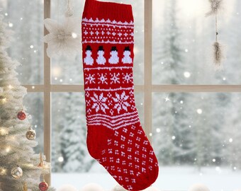 Schneemann-Weihnachtsstrumpf-Strickmuster: Fair Isle Holiday Decor (PDF-Muster)