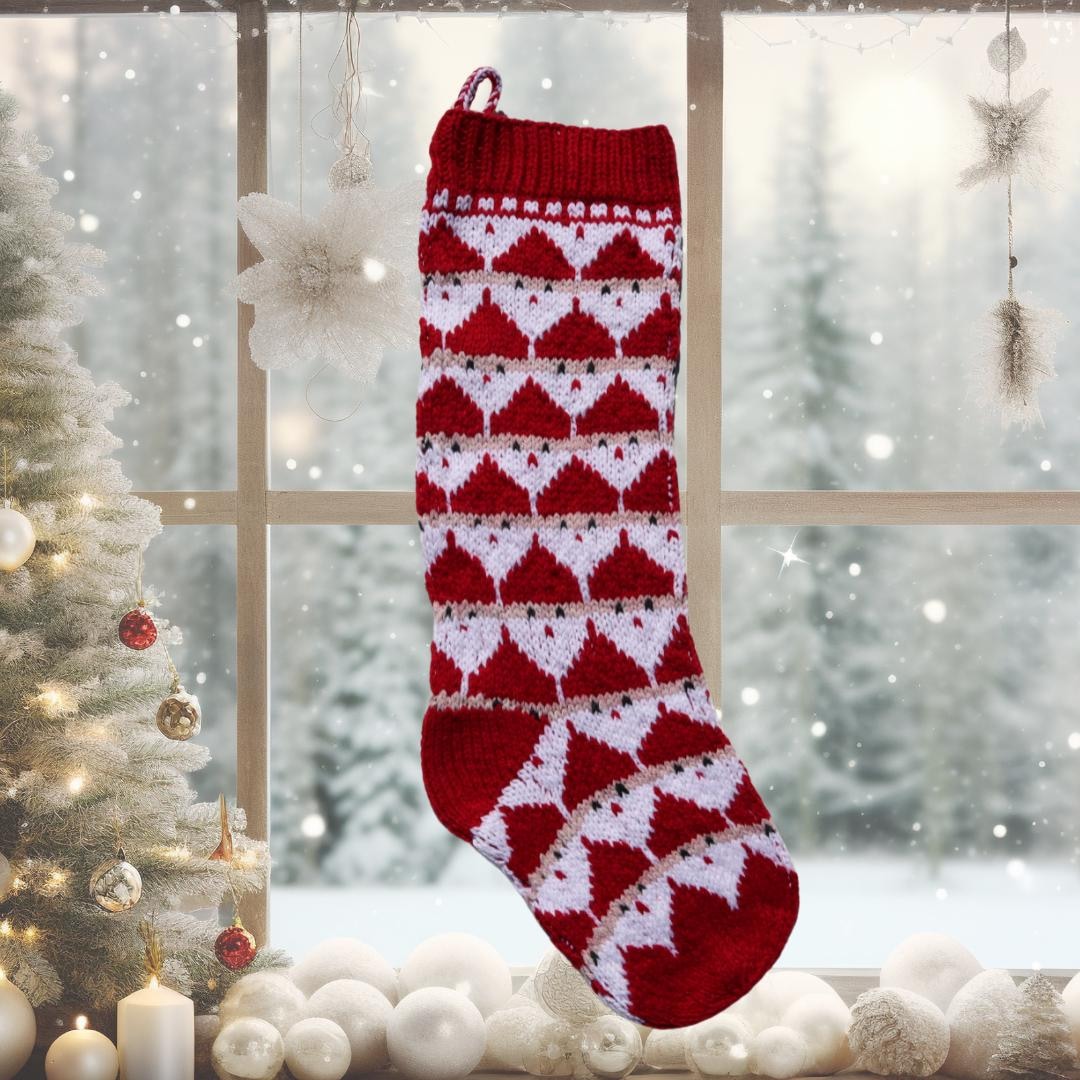 Fair Isle Santa Christmas Stocking Knitting Pattern (PDF Pattern) - Etsy