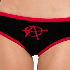 Anarchy Motif Underwear Knitting Pattern - Women&#39;s Knit PDF Pattern - Knitted Bottom Pattern Sizes XS to XL - Punk Lingerie - Knit Underwear