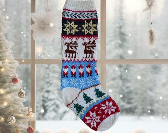 Weihnachtsstrumpf Strickmuster: Merrymaker Skandinavisch Fair Isle (PDF-Muster)