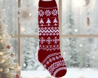 Fair Isle Weihnachtsstrumpf Strickmuster (PDF Download) - The K4 Project
