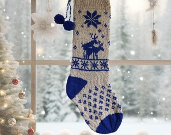 Humping Moose Weihnachtsstrumpf Strickmuster: Fair Isle PDF