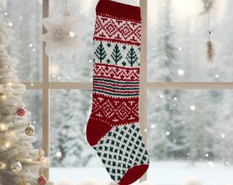 Vintage Weihnachtsstrumpf-Strickmuster: Fair Isle Holiday Decor (PDF-Muster)