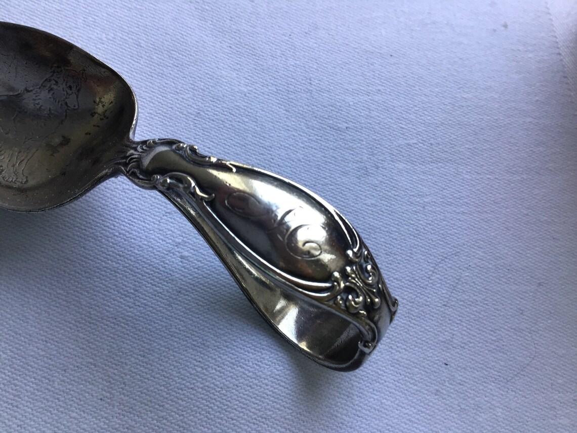 Vintage sterling silver baby spoon M by Reed & Barton Etsy