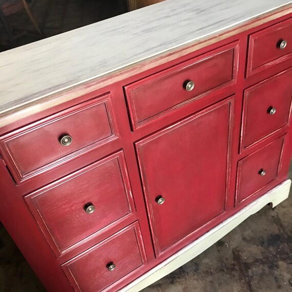 Vintage Farmhouse Buffet Credenza Country Sideboard Cabinet Etsy